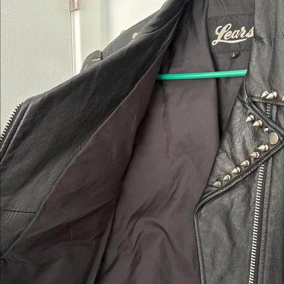 Black Leather Studded Jacket - Picture 3 of 9